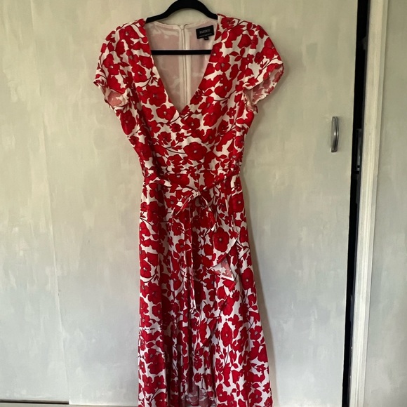 Perfect Floral Red and White tie-waist Dress - Picture 5 of 14